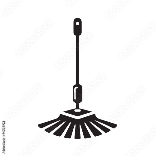 Simple vector silhouette mop icon