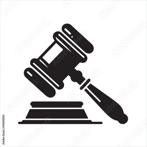 block of sound and gavel   Vector silhouette