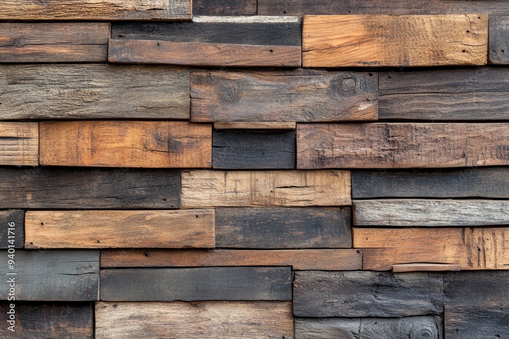 Naklejka premium old wood texture, wall panel made of boards , ai