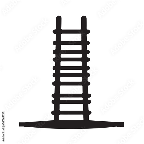 Ladder vector silhouette hanging