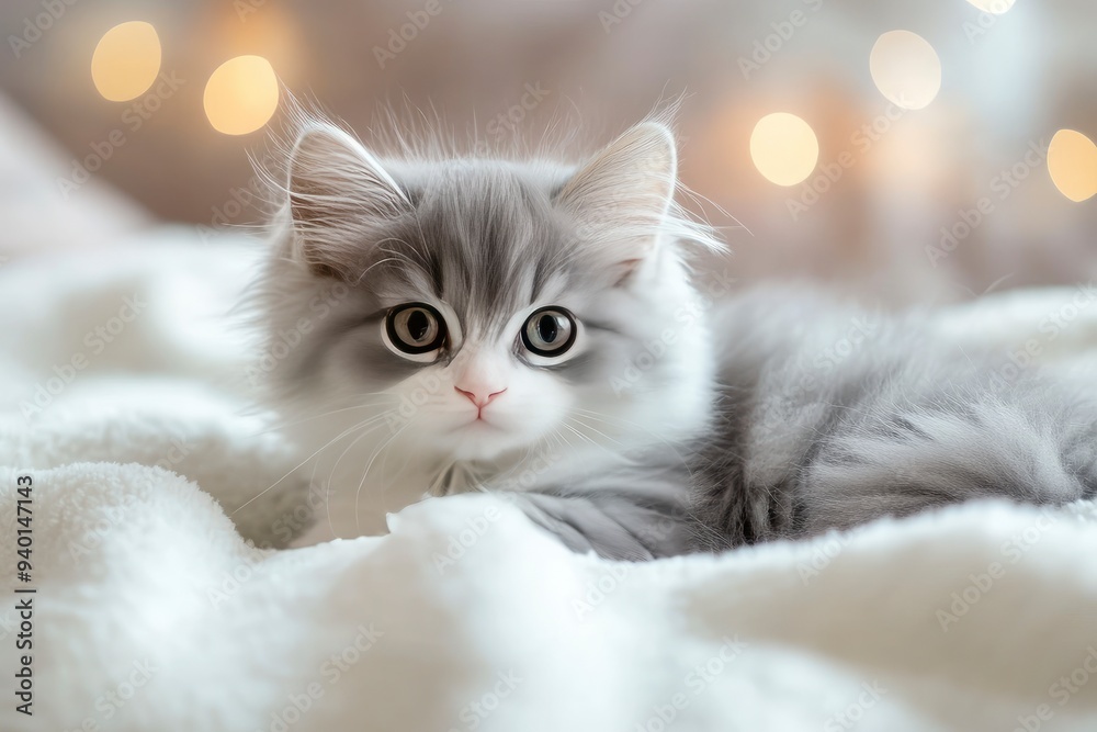 Siberian kitten blue with white 12 weeks old , ai Siberian kitten blue with white 12 weeks old , ai