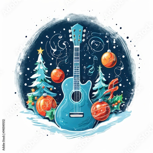 the AI Image Generator, Santa Claus playing guitar