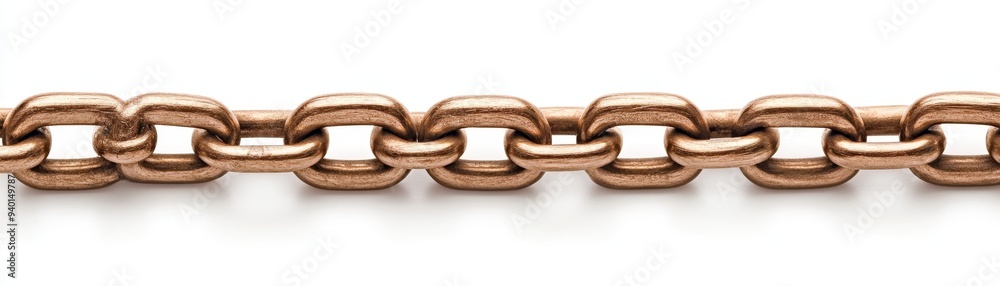 Endless Strength: Seamless Loop of Brass Chain Link Symbolizing Connectivity
