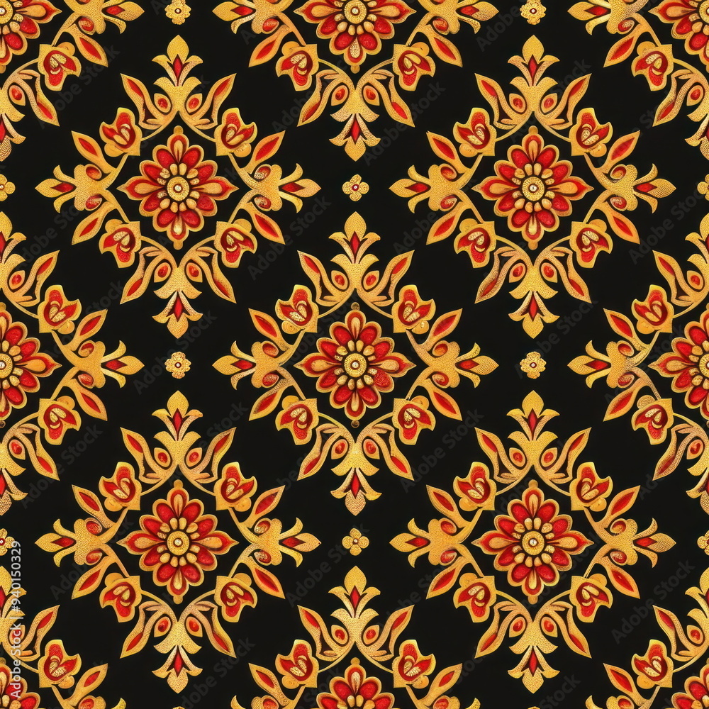 Textile repeat pattern of Thai fabric patterns, seamless Textile repeat pattern of Thai fabric patterns, seamless