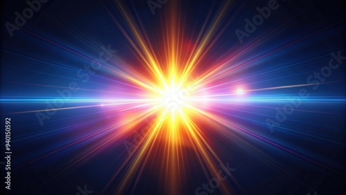 Vibrant lens flare light effect emanating from the edge of the image, sunbeam, sunlight, lens flare, abstract, glow, flare