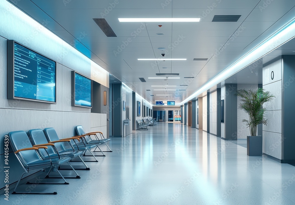 Obraz premium Modern Hospital Corridor