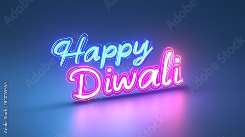 Sparkler writing "Happy Diwali" in the air, bright trails, 3D illustration