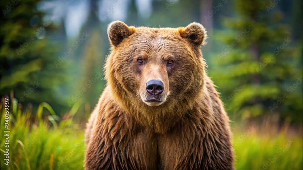 Brown grizzly bear in the wild , wildlife, nature, animal, mammal, wilderness, forest, North America, powerful, predator, fur, claws Brown grizzly bear in the wild , wildlife, nature, animal, mammal, wilderness, forest, North America, powerful, predator, fur, claws