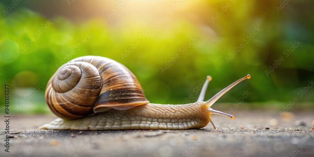 A determined snail crawling towards the other side, journey, determination, patience, slow, perseverance, ambition, goal A determined snail crawling towards the other side, journey, determination, patience, slow, perseverance, ambition, goal