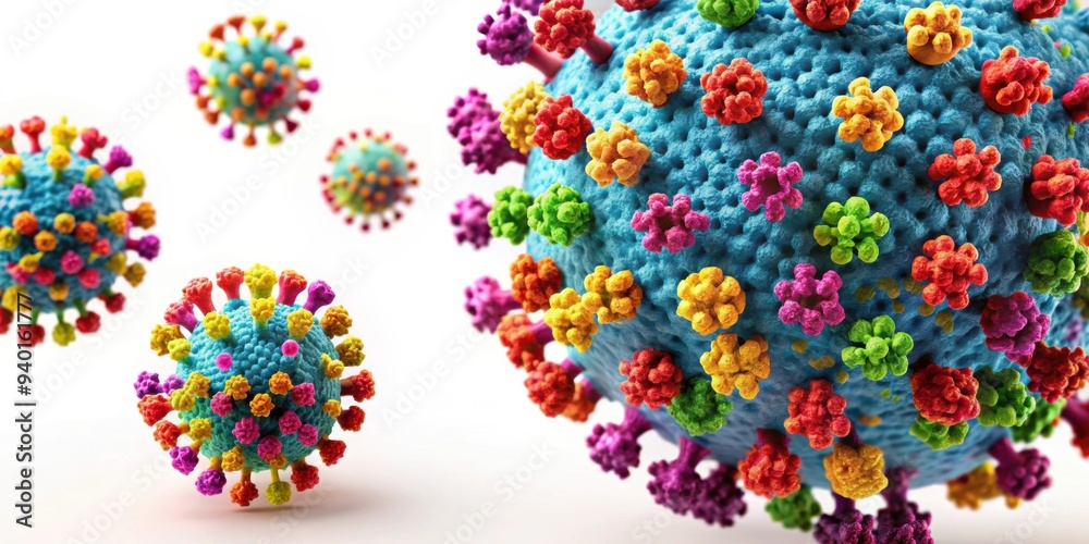 of the Mpox Virus a digital representation of a virus with geometric shapes and bright colors, virus, abstract of the Mpox Virus a digital representation of a virus with geometric shapes and bright colors, virus, abstract