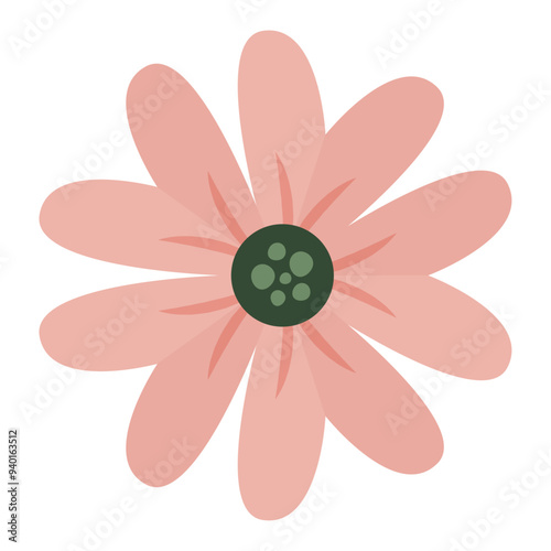 Hand drawn Beautiful spring flower illustration on a white