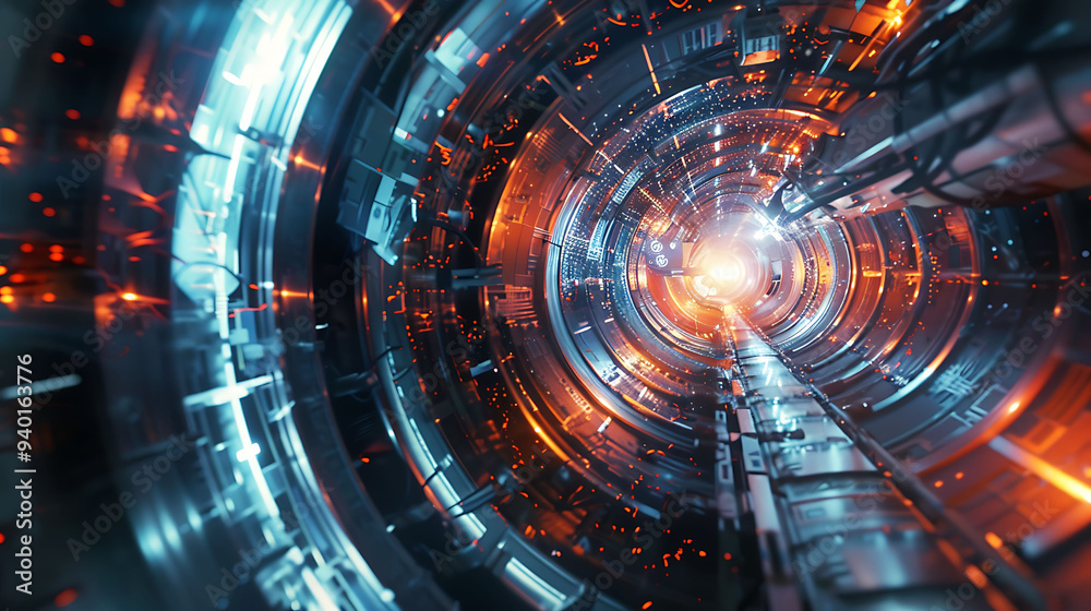 Fototapeta premium Scene depicting the discovery of new particles in a particle accelerator experiment