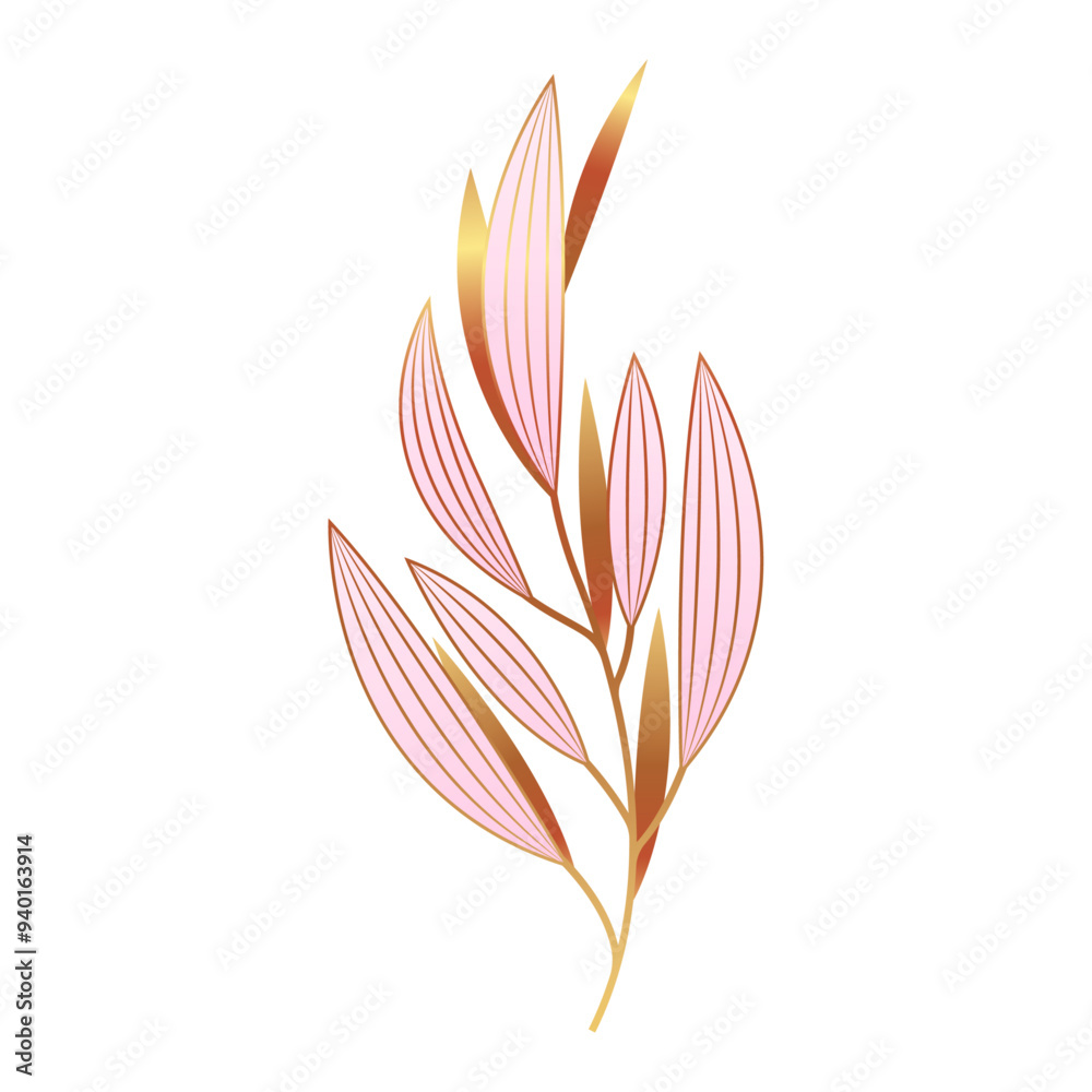 Hand drawn golden leaves illustration Hand drawn golden leaves illustration