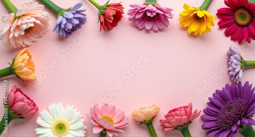 frame made of colorful flowers