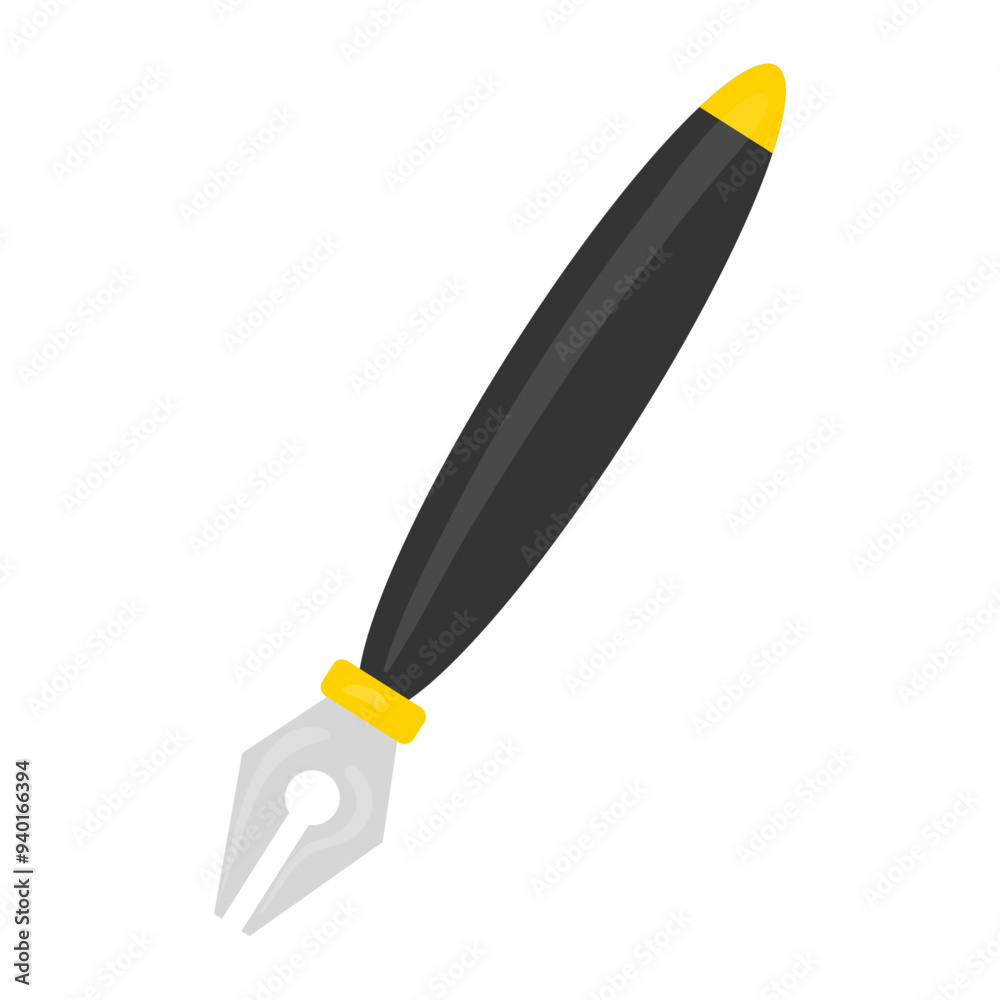 Fountain pen icon illustration on white background