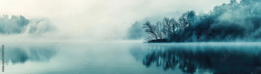 Misty lake landscape with soft hues and serene reflections, creating a tranquil atmosphere perfect for nature lovers and relaxation. Misty lake landscape with soft hues and serene reflections, creating a tranquil atmosphere perfect for nature lovers and relaxation.