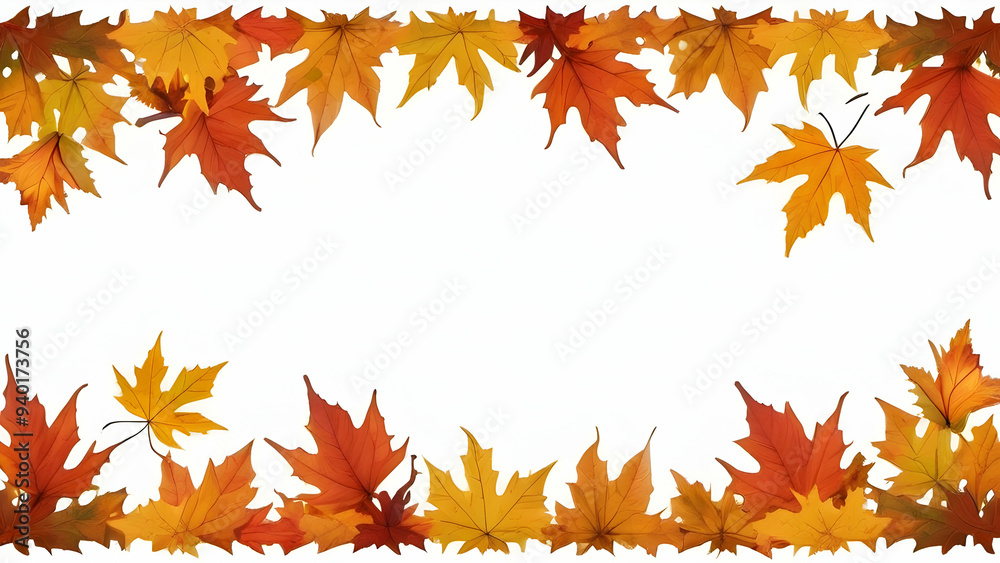 Colored maple leaves frame isolated on a white background. Beautiful autumn background with copy space Colored maple leaves frame isolated on a white background. Beautiful autumn background with copy space