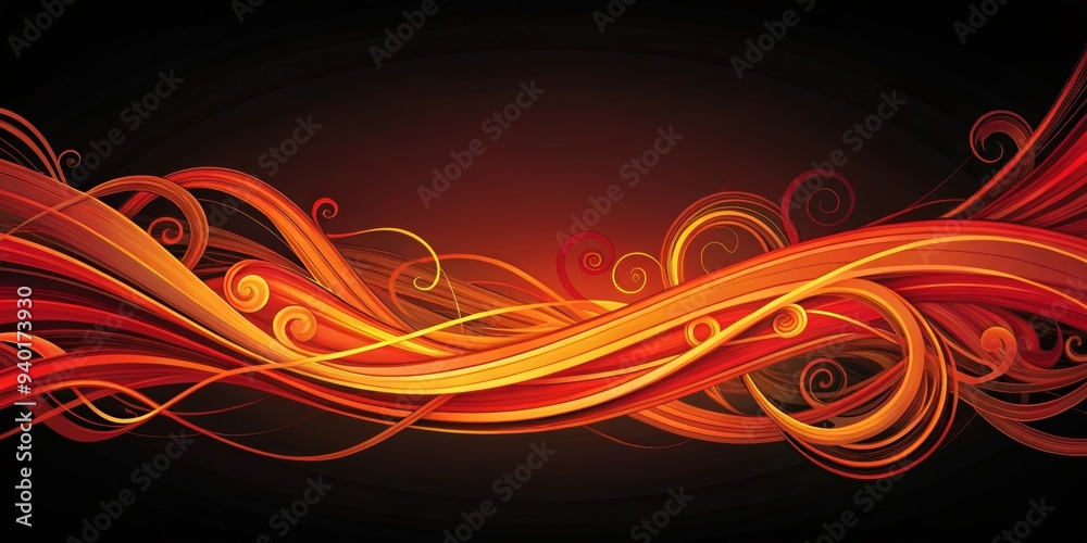 Abstract red and orange swirls on a dark background, abstract, intricate, design, vibrant, colorful, dynamic, artistic Abstract red and orange swirls on a dark background, abstract, intricate, design, vibrant, colorful, dynamic, artistic
