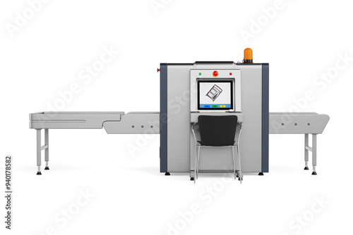 Airport X-ray Security Baggage Scanner. 3d Rendering