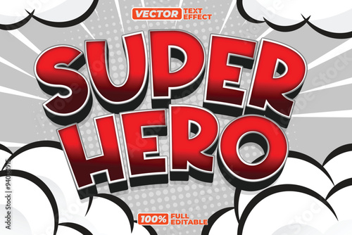 3D Super hero comic text effect Background