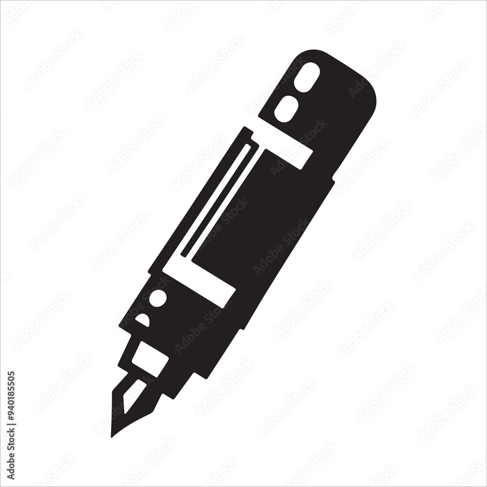 marker pen Felt tip pen silhouette vector style with white background marker pen Felt tip pen silhouette vector style with white background