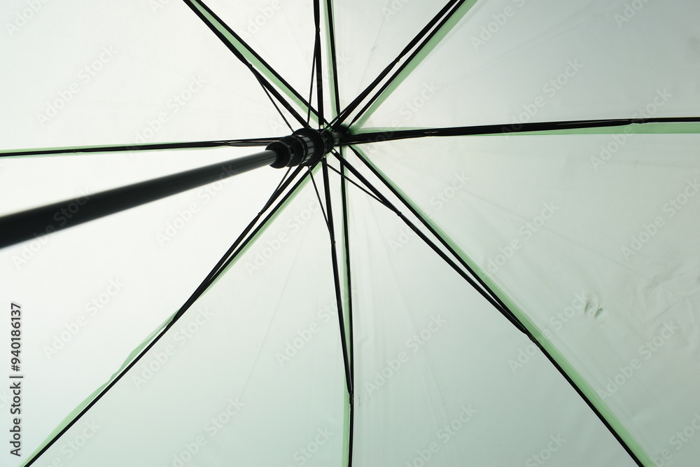 surface of open green umbrella background surface of open green umbrella background