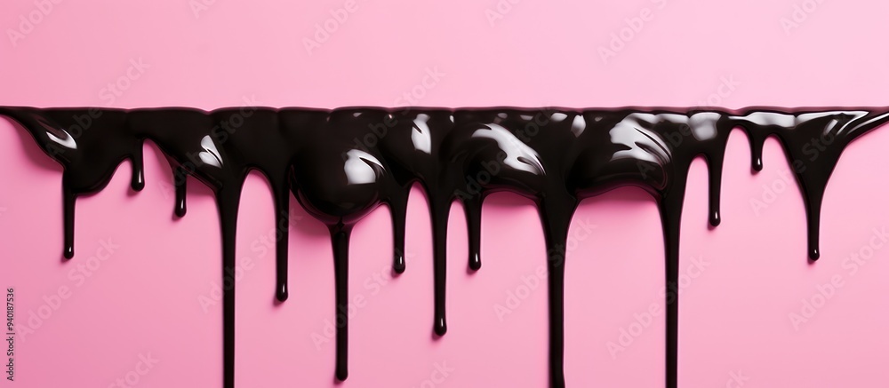 Dripping Chocolate on a Pink Background Dripping Chocolate on a Pink Background