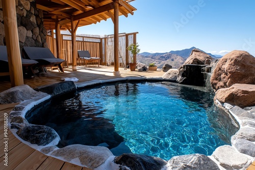 A hot spring with a natural mineral mud bath nearby, offering a rejuvenating experience for the skin