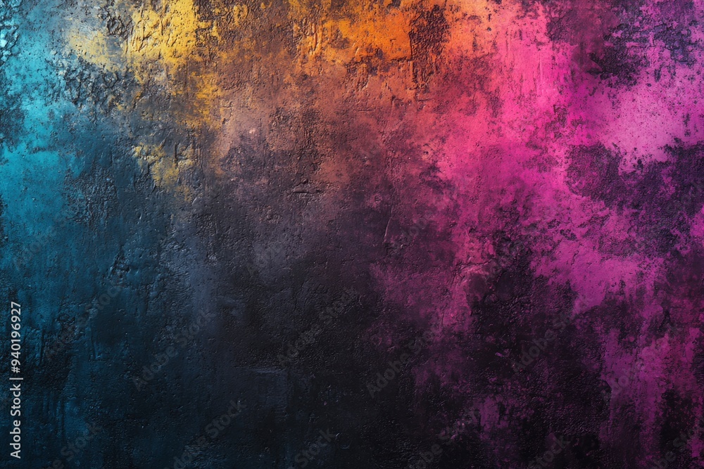Fototapeta premium Dark colorful concrete wall texture, black grunge background , ai