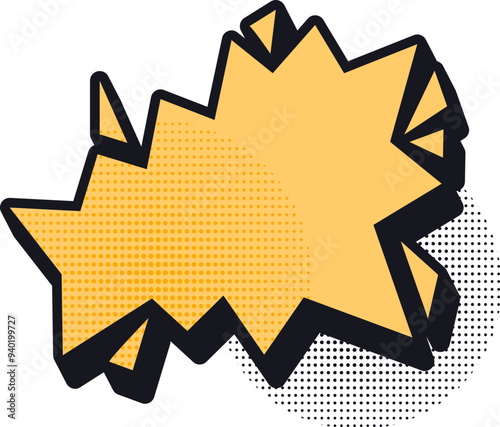Retro Halftone Comic Baloon