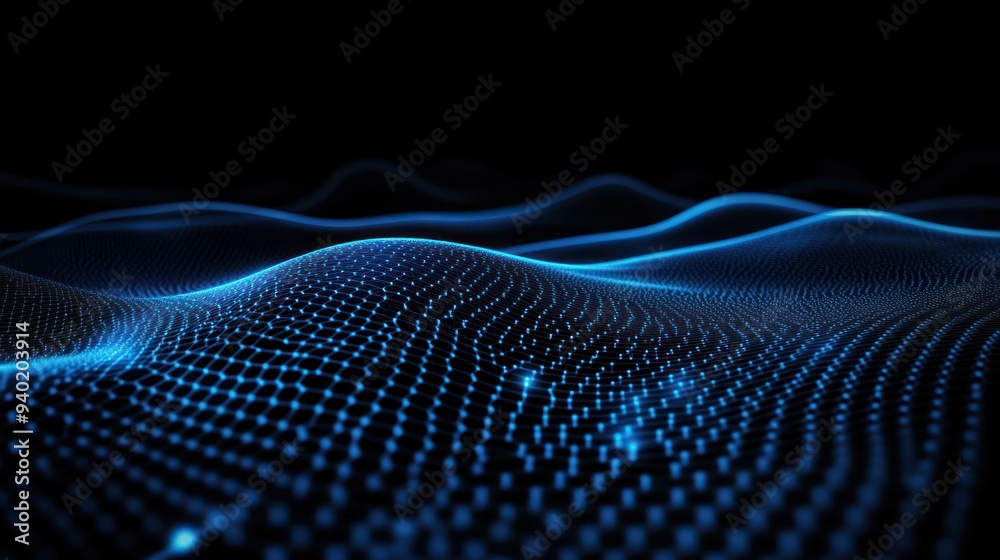 Abstract Blue Digital Wave Background Abstract Blue Digital Wave Background