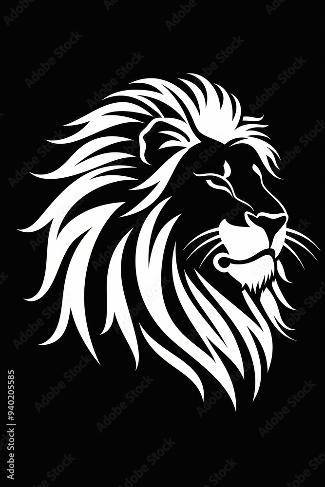 Majestic minimalist lion vector illustration. Majestic minimalist lion vector illustration.