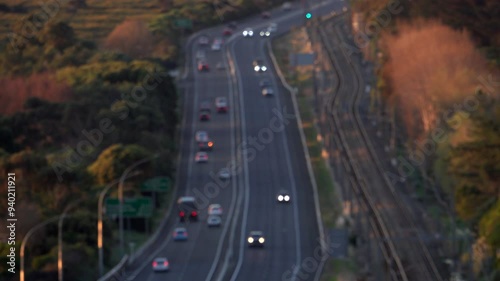 Highway traffic soft focus New Zealand