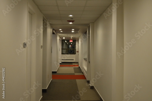 hallway with lights