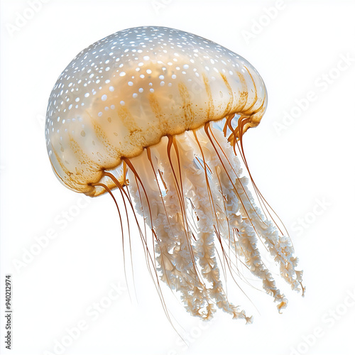 A jelly fish isolated on wh...