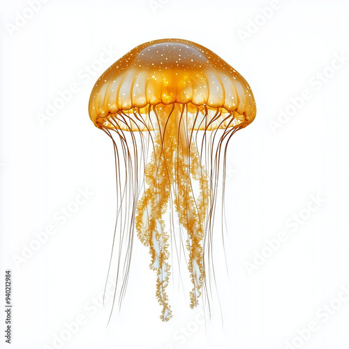 A jelly fish isolated on wh...