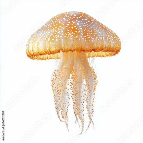 A jelly fish isolated on wh...