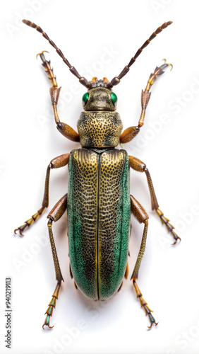 The Pine sawyer beetle on the white background photo