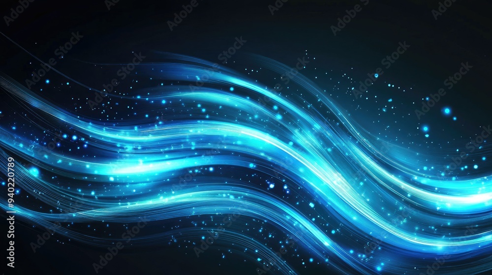 Obraz premium Futuristic wave, Futuristic data stream vector background