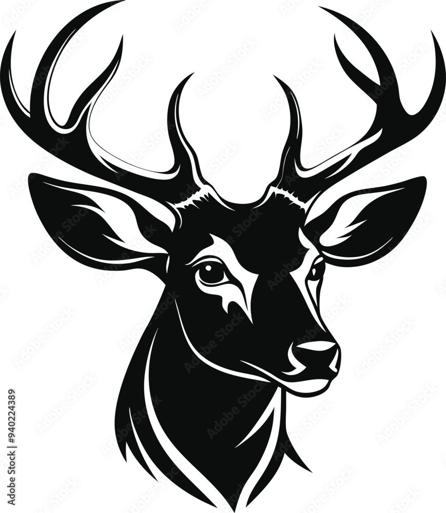 Majestic Deer Head Silhouette