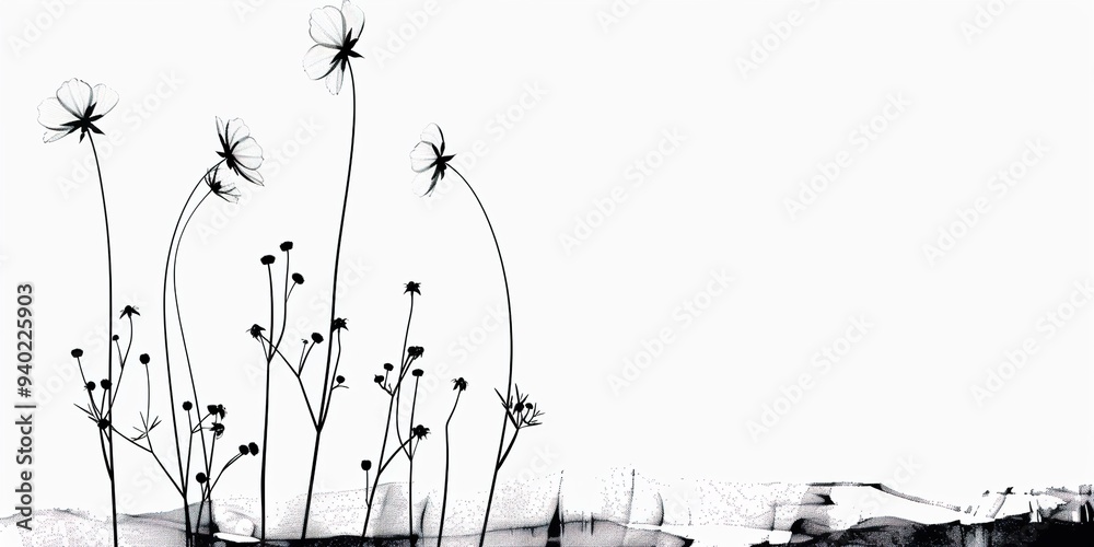 Fototapeta premium grass and flowers