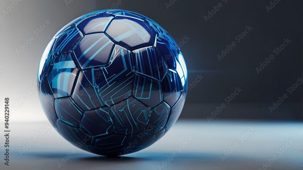 Fototapeta premium A blue soccer ball.