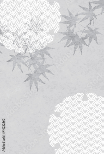 喪中　和柄　はがき　背景