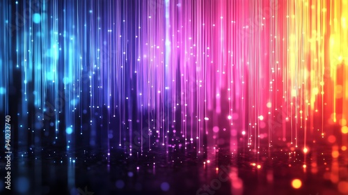 Abstract Colorful Glowing Lines Background