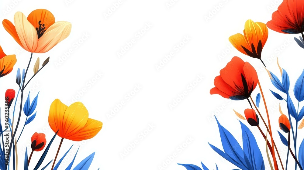 Add a touch of elegance with this chic floral border, perfect for vibrant product displays or artistic text presentations.