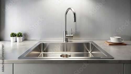 Sleek and minimalist modern stainless steel kitchen sink, design, contemporary, clean, faucet, interior, home
