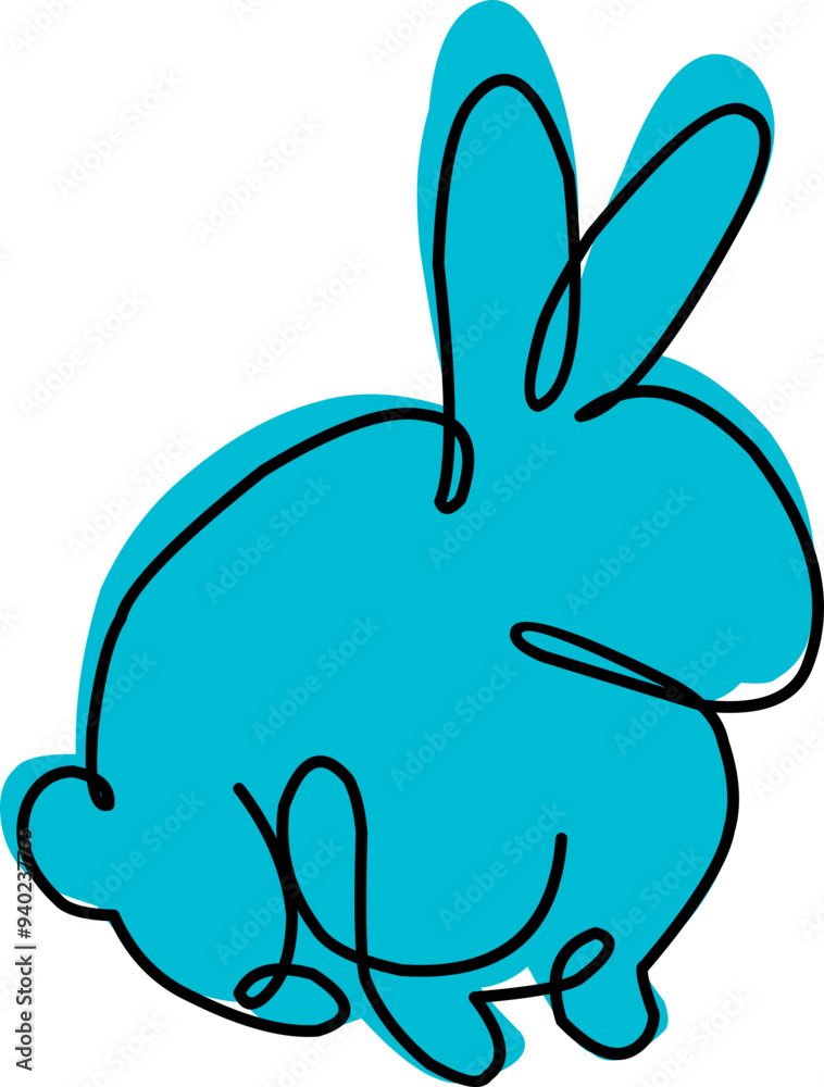 Artistic Outline Rabbit Element Artistic Outline Rabbit Element