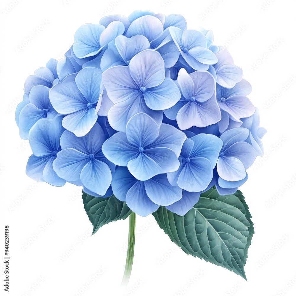 vector graphic of a blue hydrangea flower vector graphic of a blue hydrangea flower