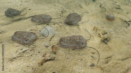 An animation of prehistoric Trilobites scavenging on a Silurian Period seafloor 420 million years ago.