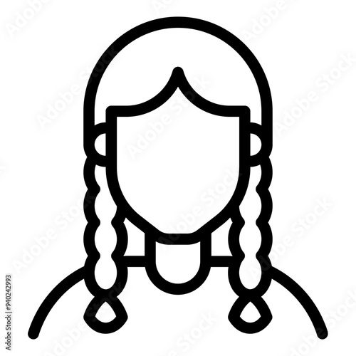 Braids Diversity Avatars icon illustration 